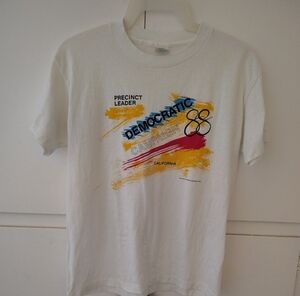 Vintage 1988 California Democratic Campaign Precinct Leader T-Shirt Size L